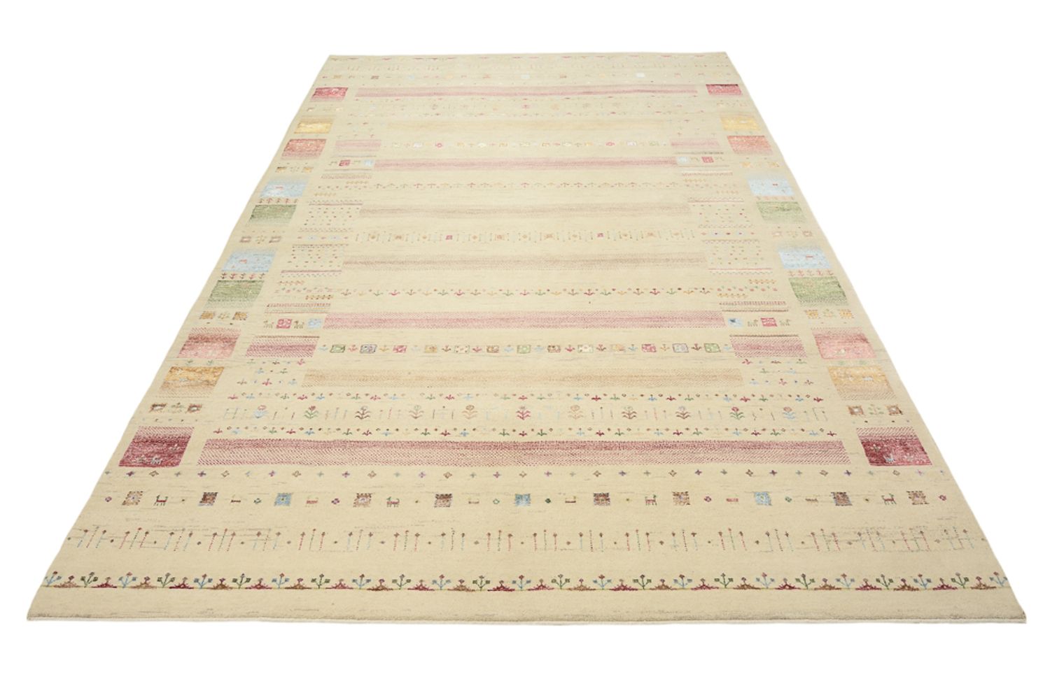 Alfombra Gabbeh - Loribaft Indus - 304 x 200 cm - multicolor