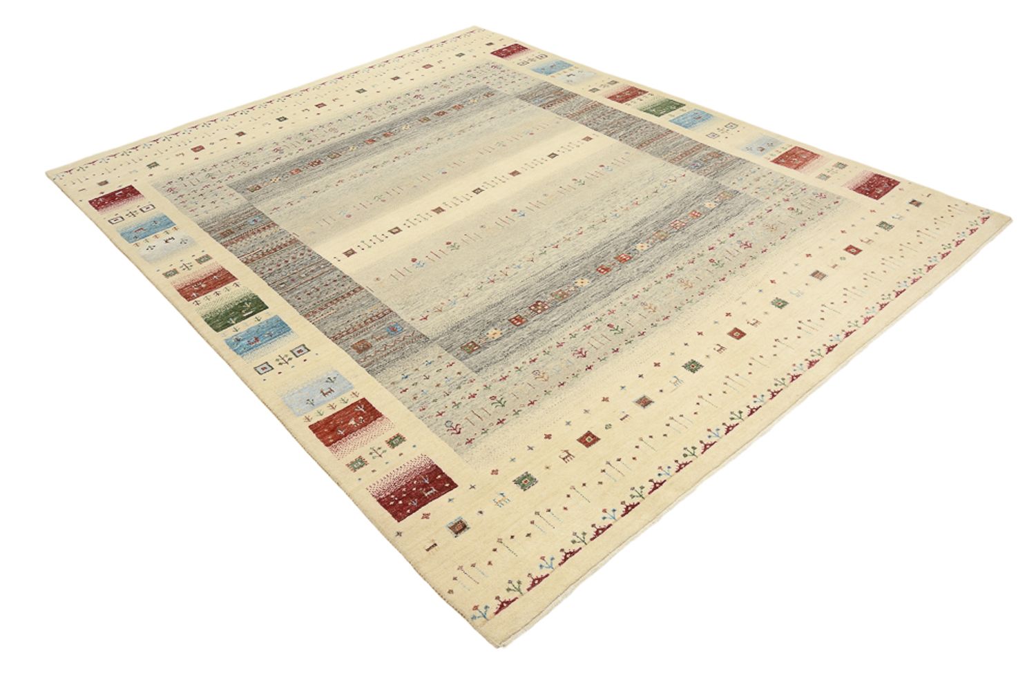 Alfombra Gabbeh - Loribaft Indus - 252 x 203 cm - multicolor