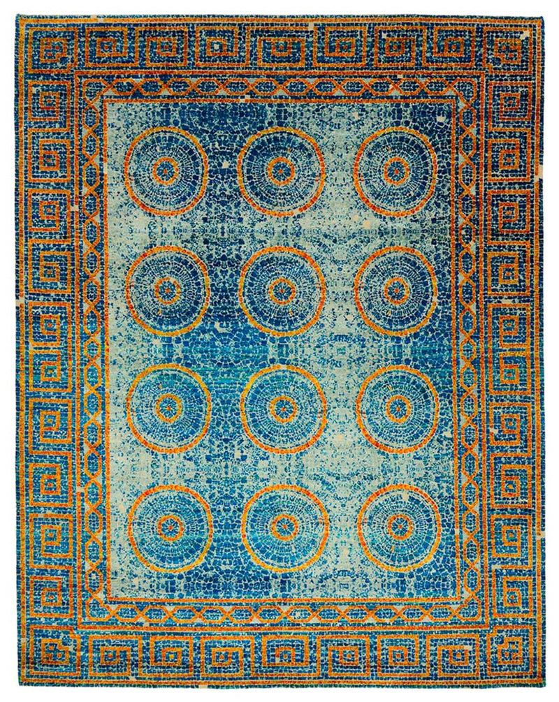 Alfombra de diseño - 309 x 245 cm - azul