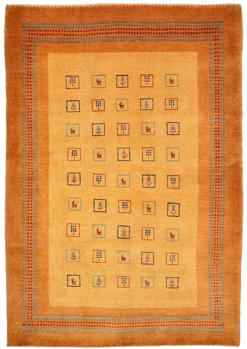 Alfombra Gabbeh - Loribaft Persa - 170 x 114 cm - amarillo