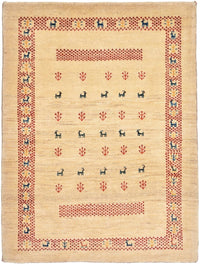 Alfombra Gabbeh - Loribaft Persa - 113 x 84 cm - beige