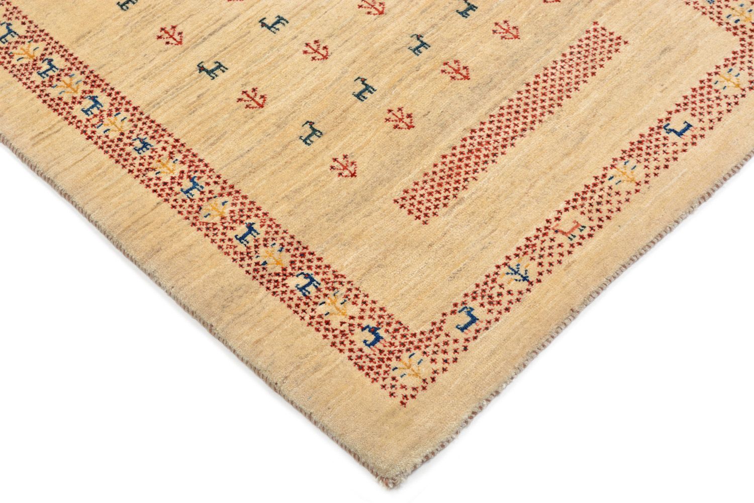 Alfombra Gabbeh - Loribaft Persa - 113 x 84 cm - beige