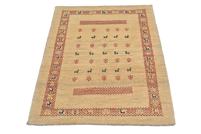 Alfombra Gabbeh - Loribaft Persa - 113 x 84 cm - beige