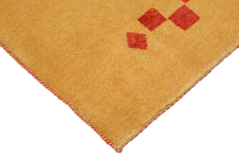 Alfombra de pasillo Alfombra Gabbeh - Loribaft Persa - 241 x 87 cm - amarillo mostaza