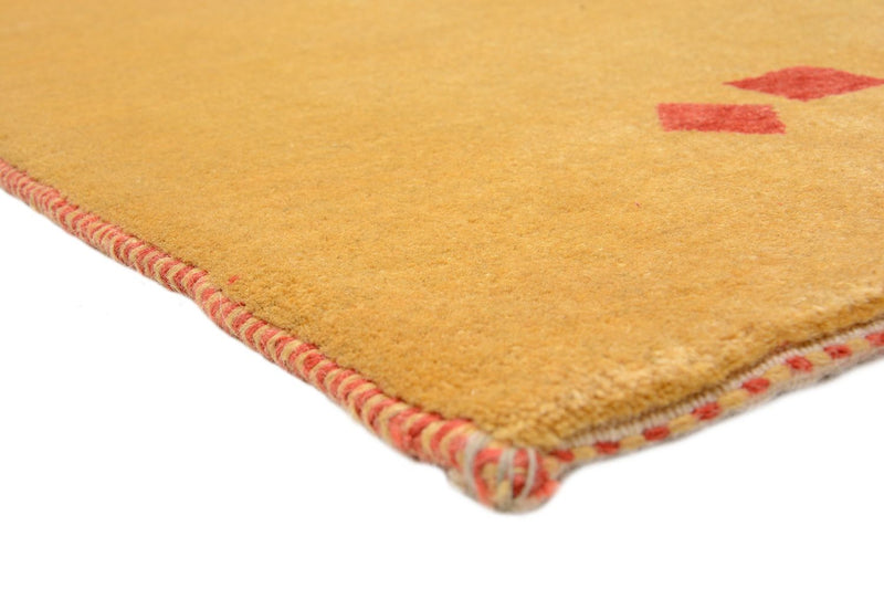 Alfombra de pasillo Alfombra Gabbeh - Loribaft Persa - 241 x 87 cm - amarillo mostaza