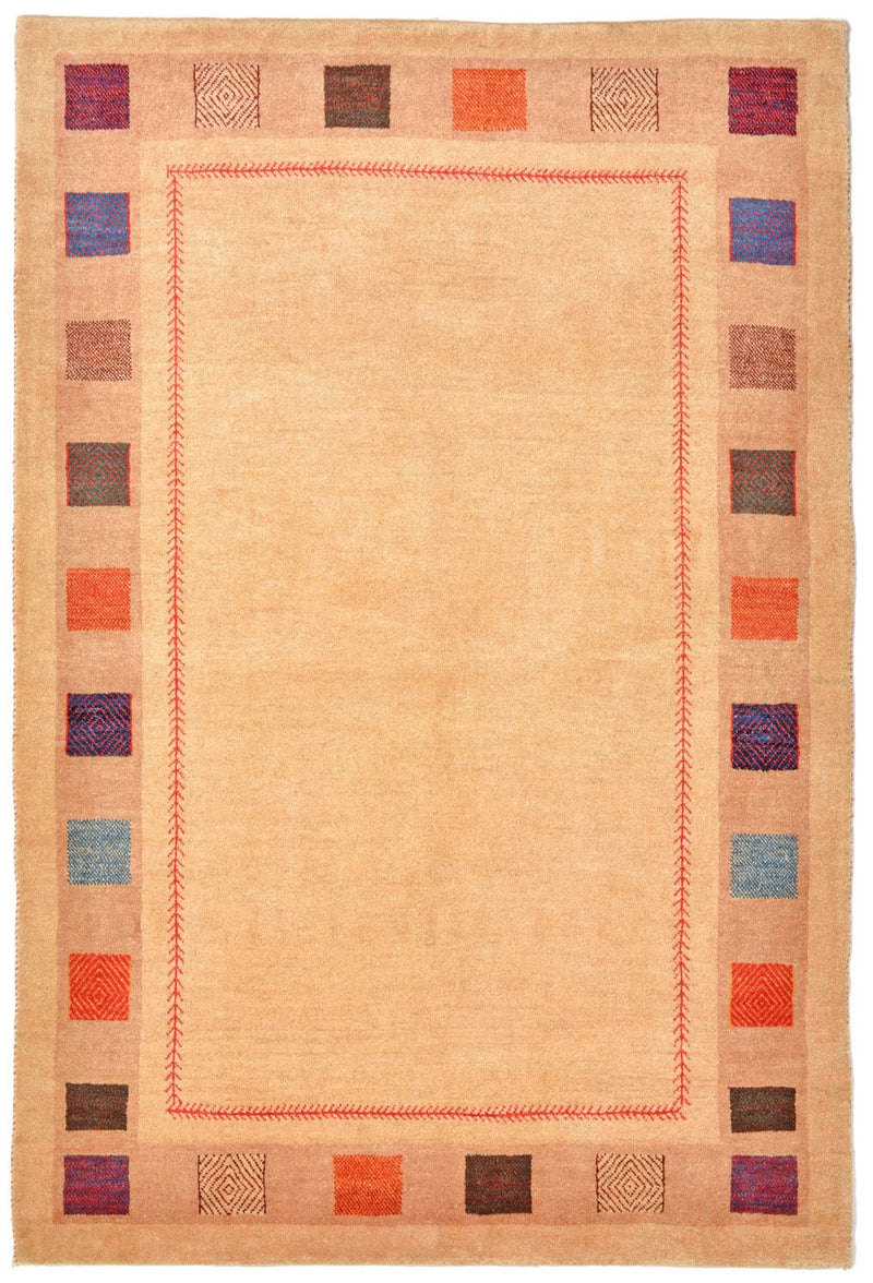 Alfombra Gabbeh - Loribaft Persa - 158 x 104 cm - amarillo