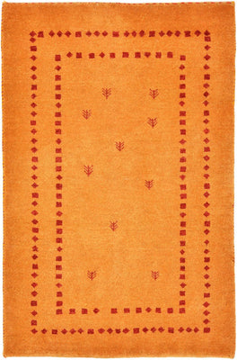 Alfombra Gabbeh - Loribaft Persa - 98 x 62 cm - naranja