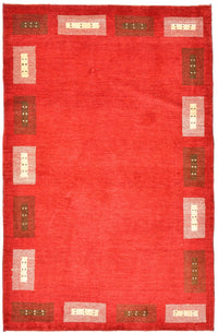 Alfombra Gabbeh - Loribaft Persa - 166 x 104 cm - rojo