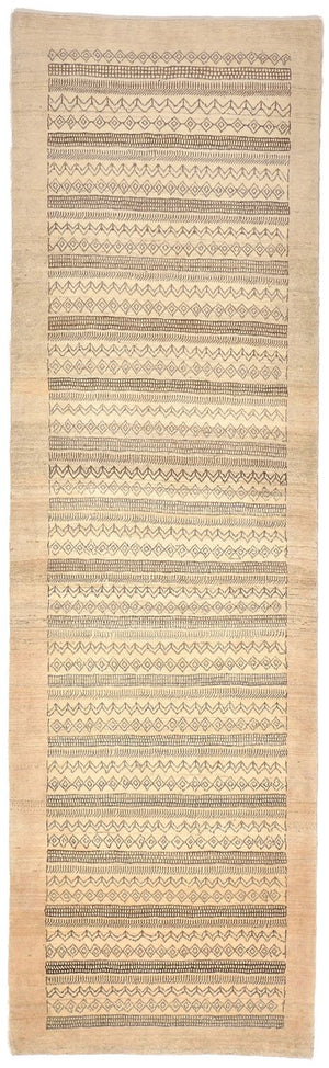 Alfombra de pasillo Alfombra Gabbeh - Loribaft Persa - 297 x 85 cm - arena