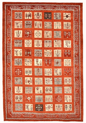 Alfombra Gabbeh - Loribaft Persa - 258 x 173 cm - rojo