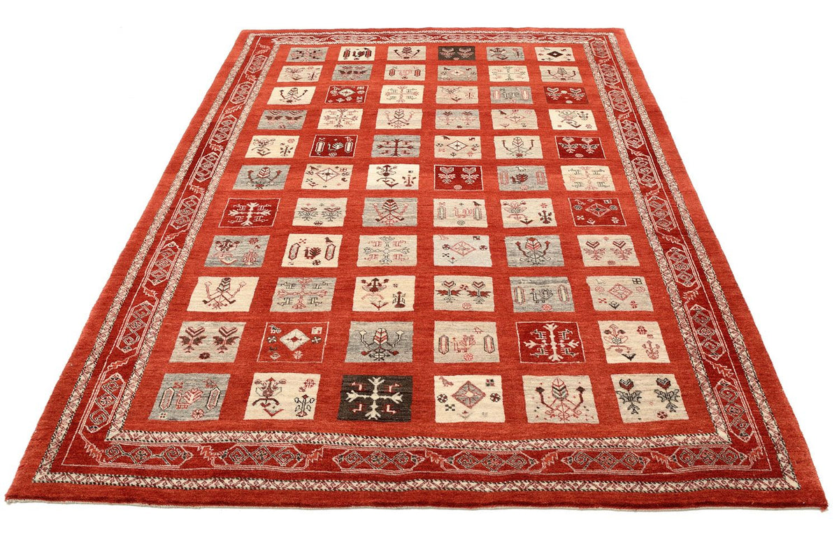 Alfombra Gabbeh - Loribaft Persa - 258 x 173 cm - rojo