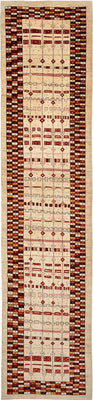Alfombra de pasillo Alfombra Gabbeh - Loribaft Persa - 391 x 88 cm - multicolor