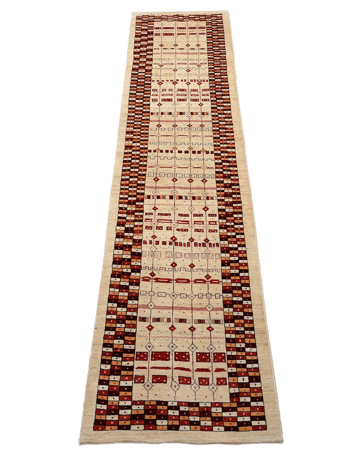 Alfombra de pasillo Alfombra Gabbeh - Loribaft Persa - 391 x 88 cm - multicolor