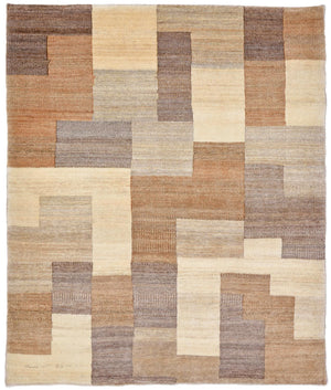 Alfombra Gabbeh - Loribaft Persa - 146 x 122 cm - marrón claro