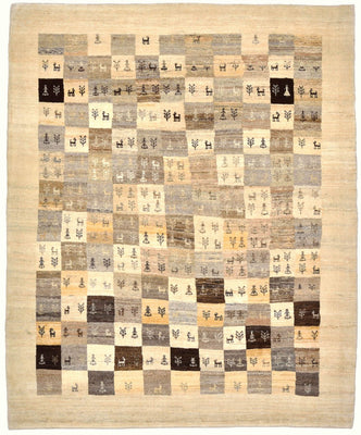 Alfombra Gabbeh - Loribaft Persa - 191 x 154 cm - marrón claro
