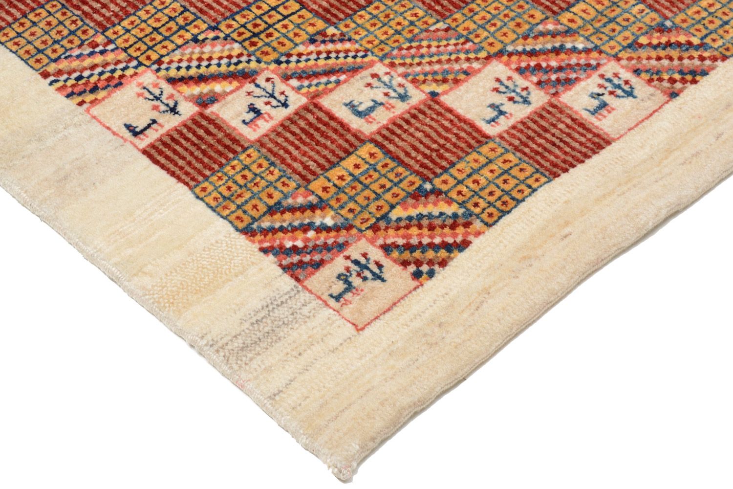 Alfombra Gabbeh - Loribaft Persa - 142 x 101 cm - rojo