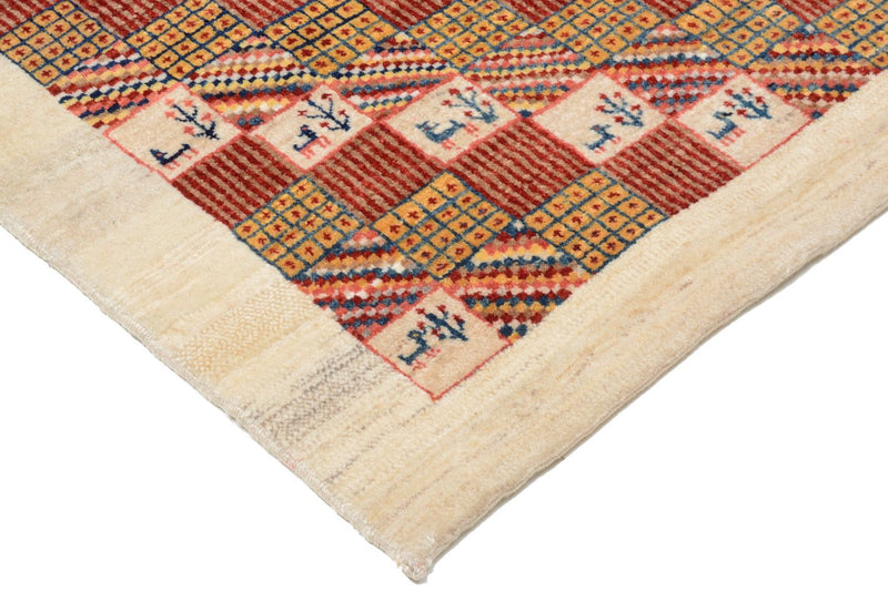 Alfombra Gabbeh - Loribaft Persa - 142 x 101 cm - rojo