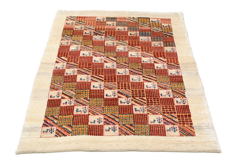 Alfombra Gabbeh - Loribaft Persa - 142 x 101 cm - rojo