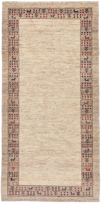 Alfombra de pasillo Alfombra Gabbeh - Loribaft Persa - 176 x 84 cm - arena