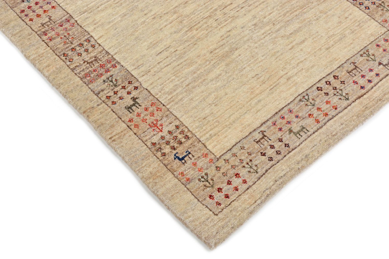 Alfombra de pasillo Alfombra Gabbeh - Loribaft Persa - 176 x 84 cm - arena