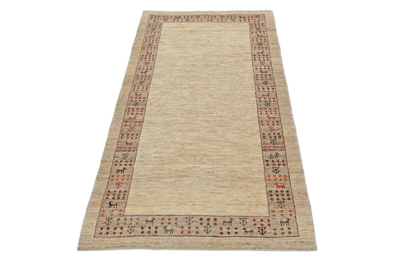 Alfombra de pasillo Alfombra Gabbeh - Loribaft Persa - 176 x 84 cm - arena