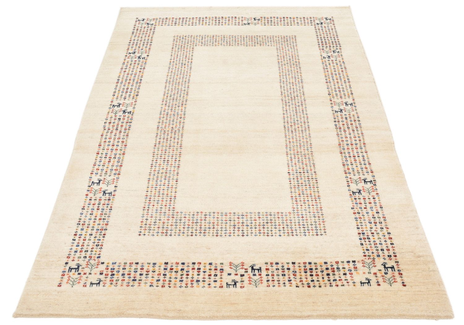 Alfombra Gabbeh - Loribaft Persa - 180 x 120 cm - beige