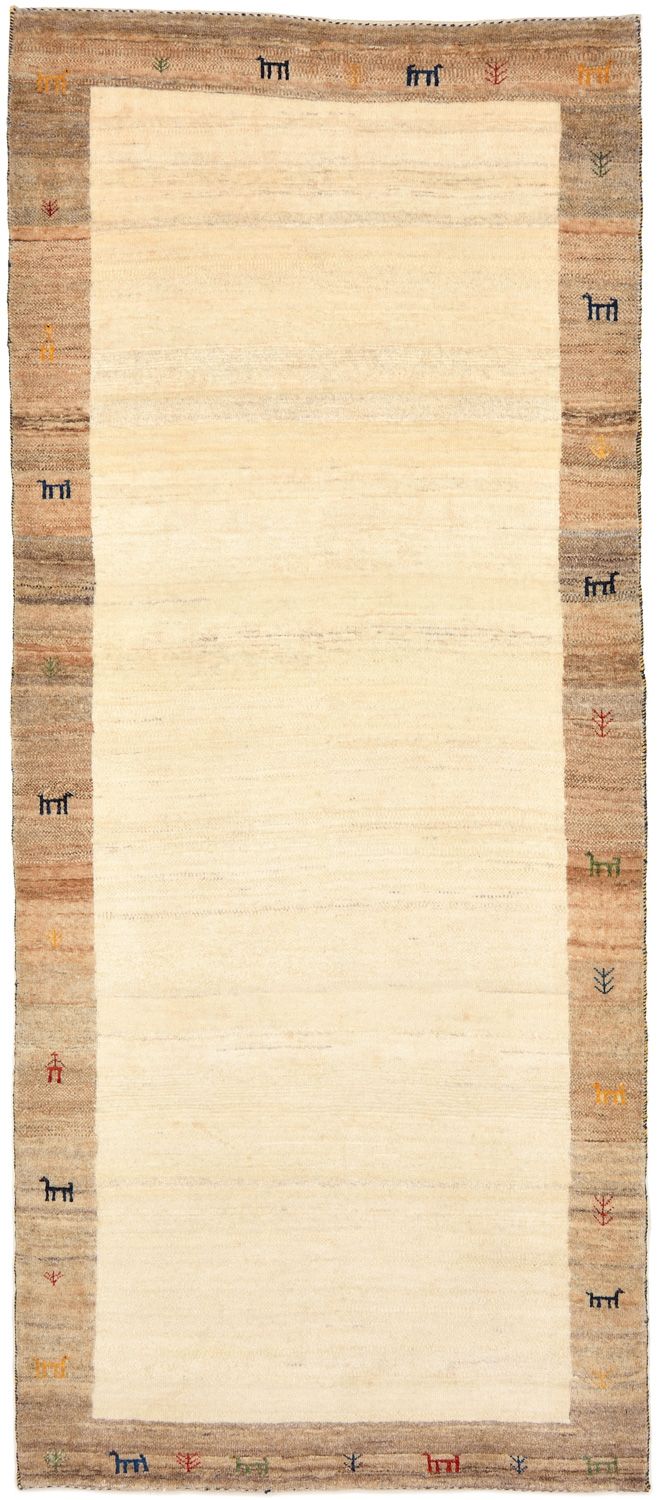 Alfombra de pasillo Alfombra Gabbeh - Loribaft Persa - 205 x 87 cm - arena