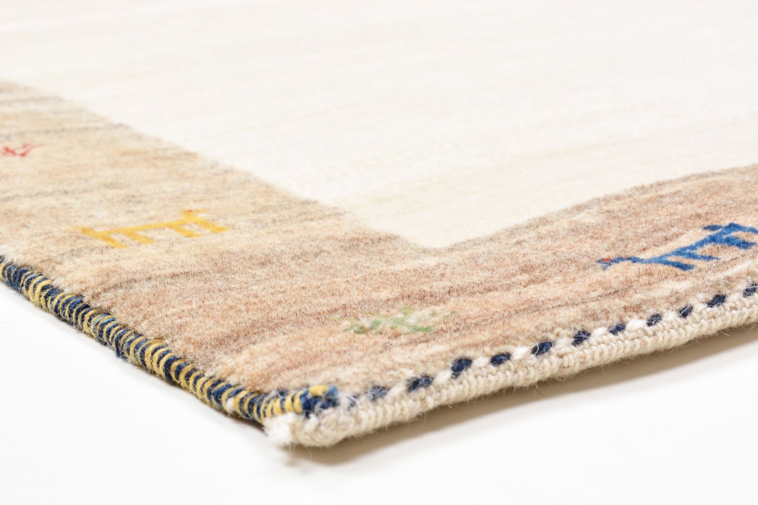 Alfombra de pasillo Alfombra Gabbeh - Loribaft Persa - 205 x 87 cm - arena