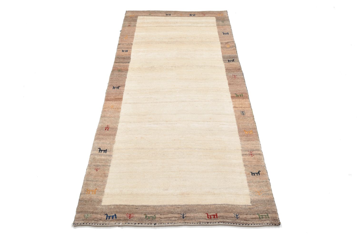 Alfombra de pasillo Alfombra Gabbeh - Loribaft Persa - 205 x 87 cm - arena