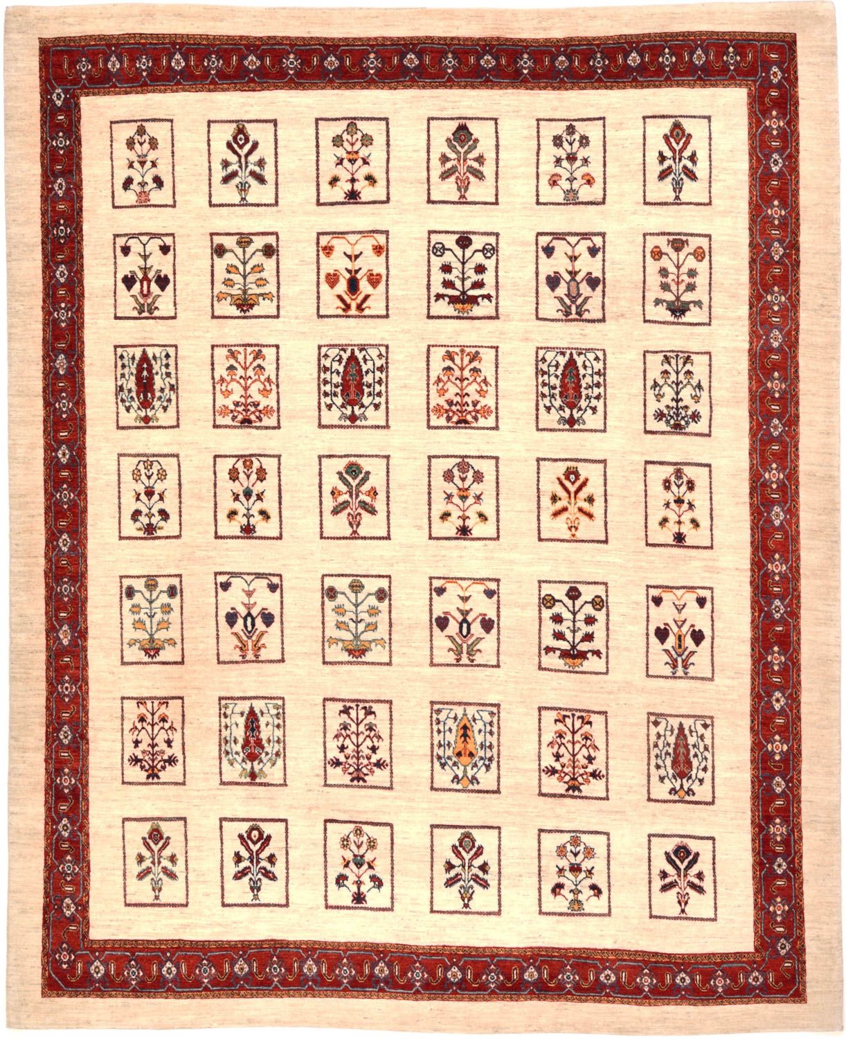 Alfombra Gabbeh - Loribaft Persa - 326 x 261 cm - rojo