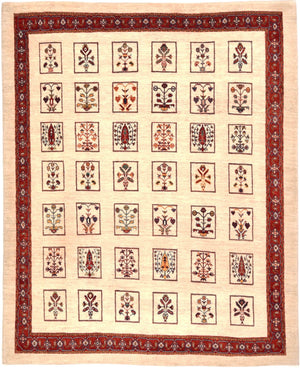 Alfombra Gabbeh - Loribaft Persa - 326 x 261 cm - rojo