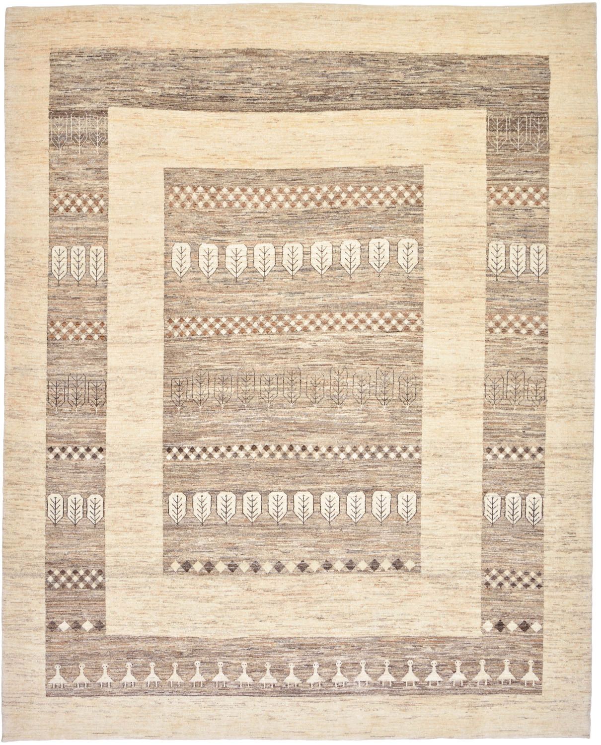 Alfombra Gabbeh - Loribaft Persa - 253 x 203 cm - arena