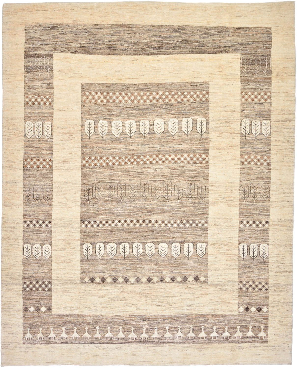 Alfombra Gabbeh - Loribaft Persa - 253 x 203 cm - arena