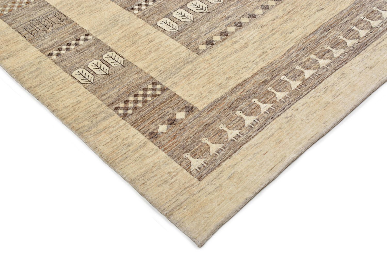 Alfombra Gabbeh - Loribaft Persa - 253 x 203 cm - arena