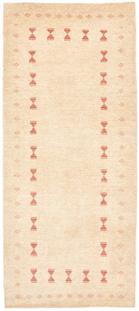Alfombra de pasillo Alfombra Gabbeh - Loribaft Persa - 201 x 85 cm - beige