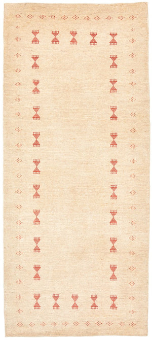 Alfombra de pasillo Alfombra Gabbeh - Loribaft Persa - 201 x 85 cm - beige