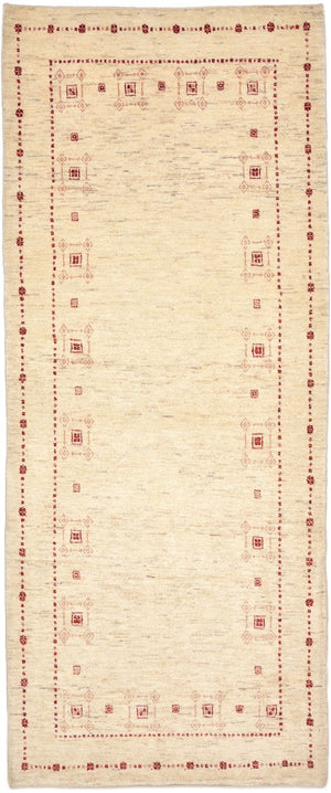 Alfombra de pasillo Alfombra Gabbeh - Loribaft Persa - 202 x 82 cm - natural
