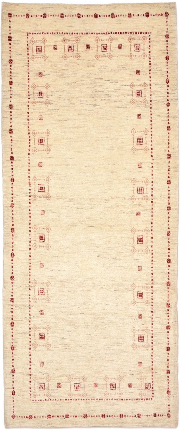 Alfombra de pasillo Alfombra Gabbeh - Loribaft Persa - 202 x 82 cm - natural