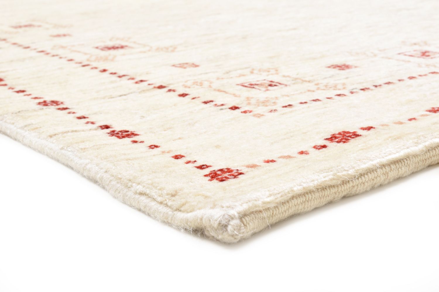 Alfombra de pasillo Alfombra Gabbeh - Loribaft Persa - 202 x 82 cm - natural