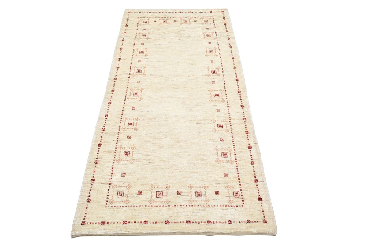 Alfombra de pasillo Alfombra Gabbeh - Loribaft Persa - 202 x 82 cm - natural