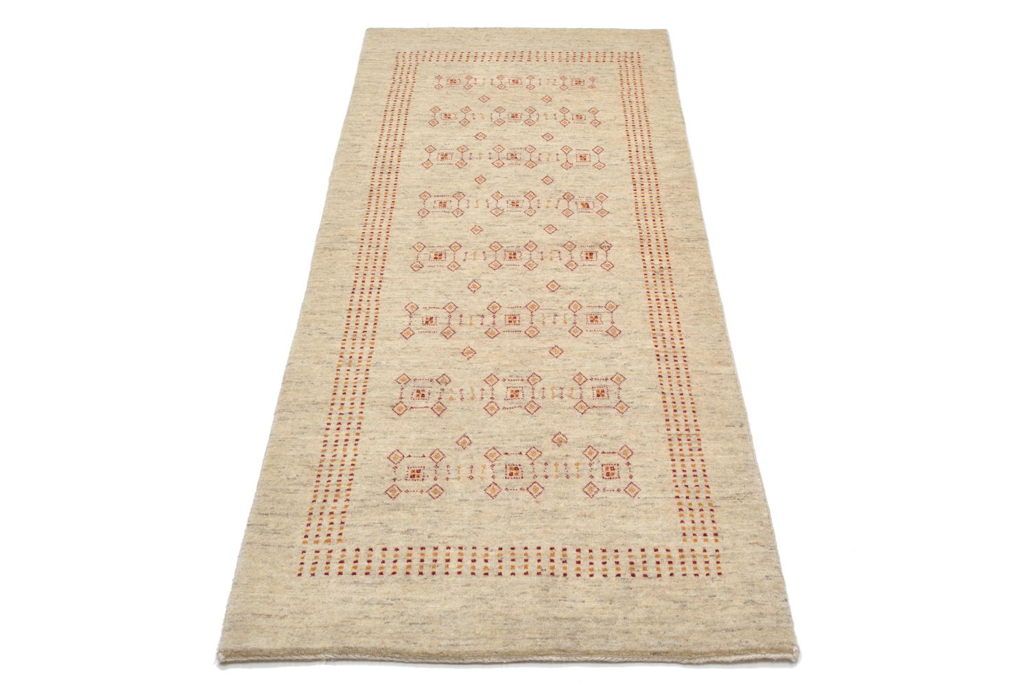 Alfombra de pasillo Alfombra Gabbeh - Loribaft Persa - 195 x 79 cm - beige