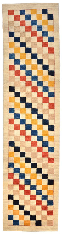 Alfombra de pasillo Alfombra Gabbeh - Loribaft Persa - 381 x 93 cm - multicolor