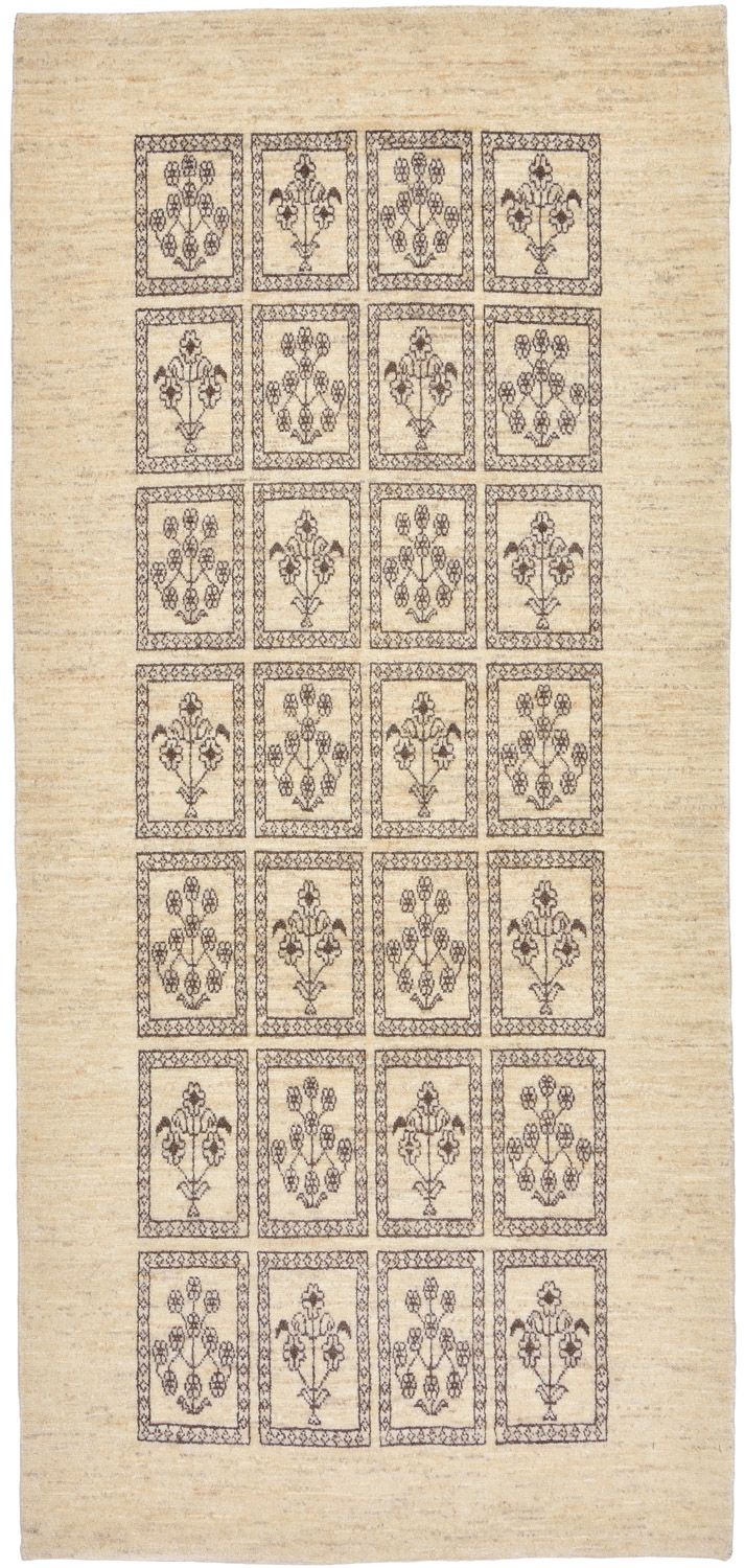 Alfombra de pasillo Alfombra Gabbeh - Loribaft Persa - 192 x 87 cm - arena