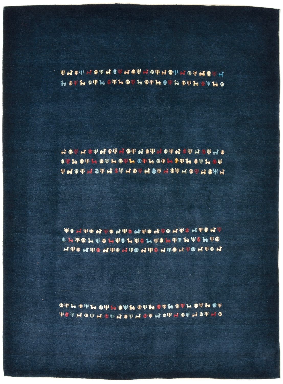 Alfombra Gabbeh - Loribaft Persa - 209 x 154 cm - azul