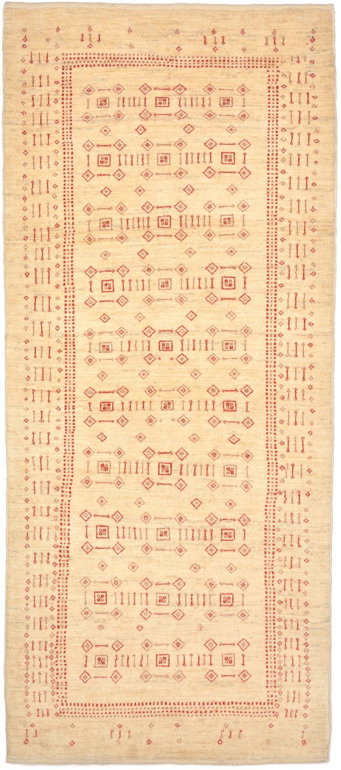 Alfombra de pasillo Alfombra Gabbeh - Loribaft Persa - 195 x 85 cm - beige