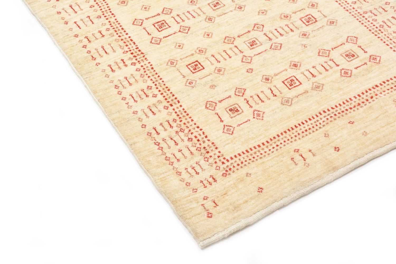 Alfombra de pasillo Alfombra Gabbeh - Loribaft Persa - 195 x 85 cm - beige