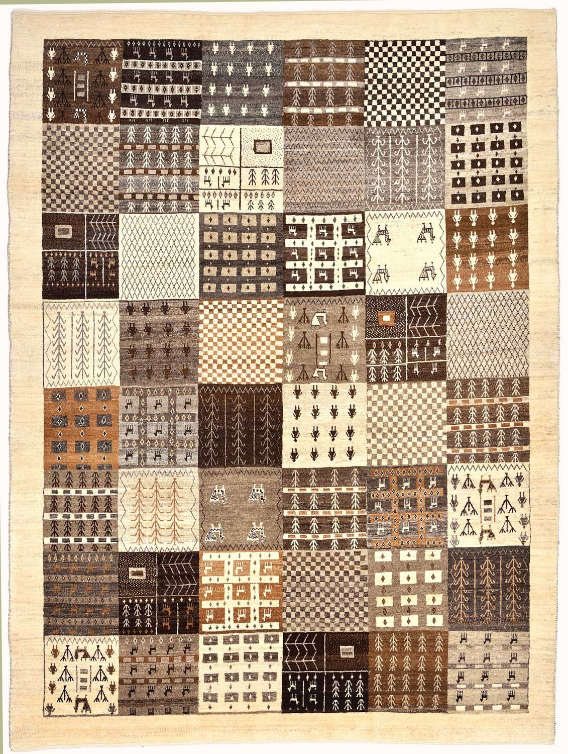 Alfombra Gabbeh - Loribaft Persa - 247 x 187 cm - marrón