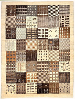 Alfombra Gabbeh - Loribaft Persa - 247 x 187 cm - marrón