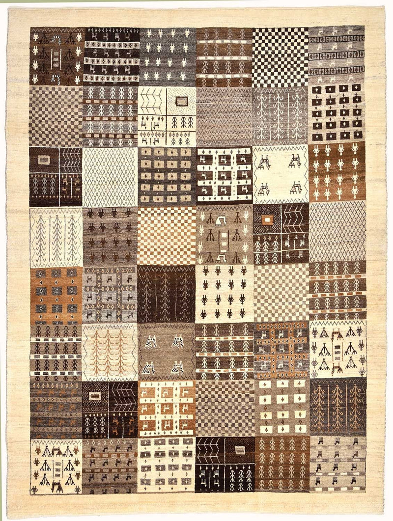 Alfombra Gabbeh - Loribaft Persa - 247 x 187 cm - marrón