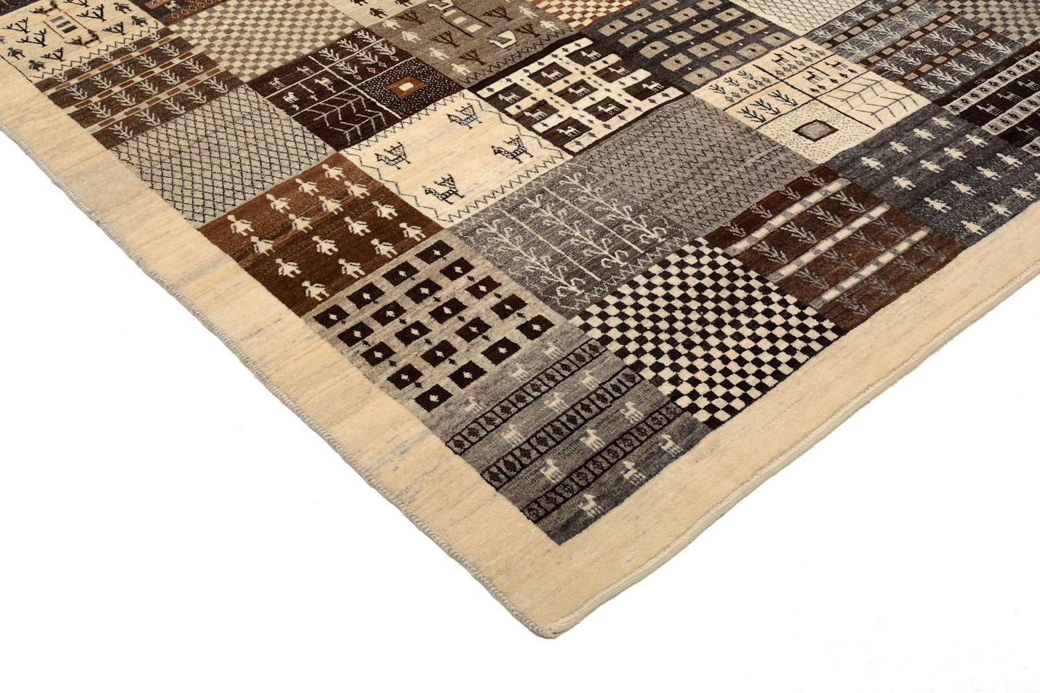 Alfombra Gabbeh - Loribaft Persa - 247 x 187 cm - marrón